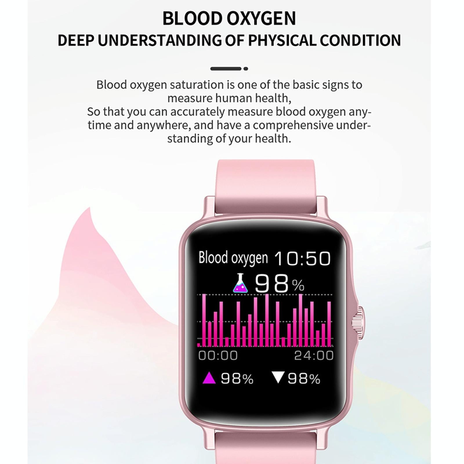1.44 Inch Ip67 Waterproof Smart Watch With Hd Touch Screen - Pink 6