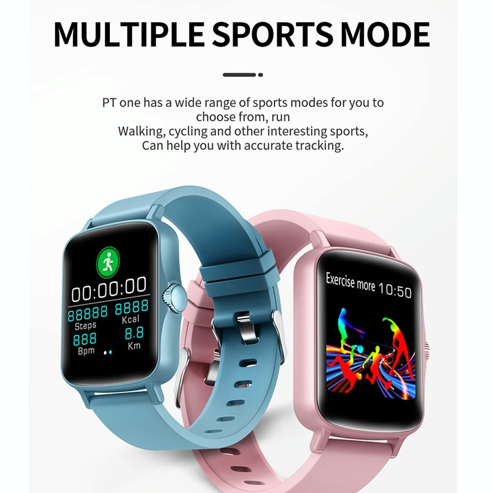 1.44 Inch Ip67 Waterproof Smart Watch With Hd Touch Screen - Pink 7