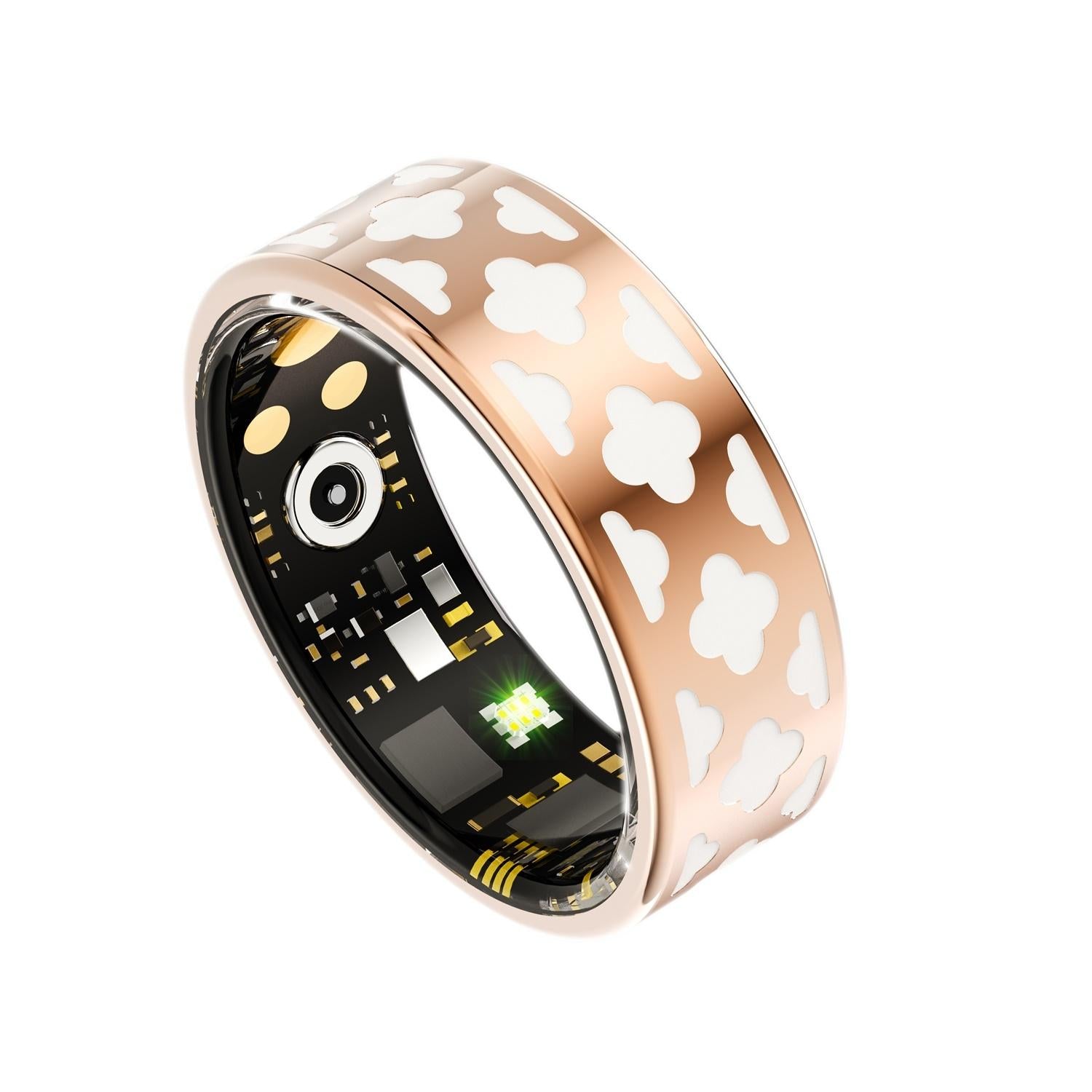 Smart Ring With Heart Rate Blood Oxygen Sleep Monitoring - Rose Gold Size 9 3