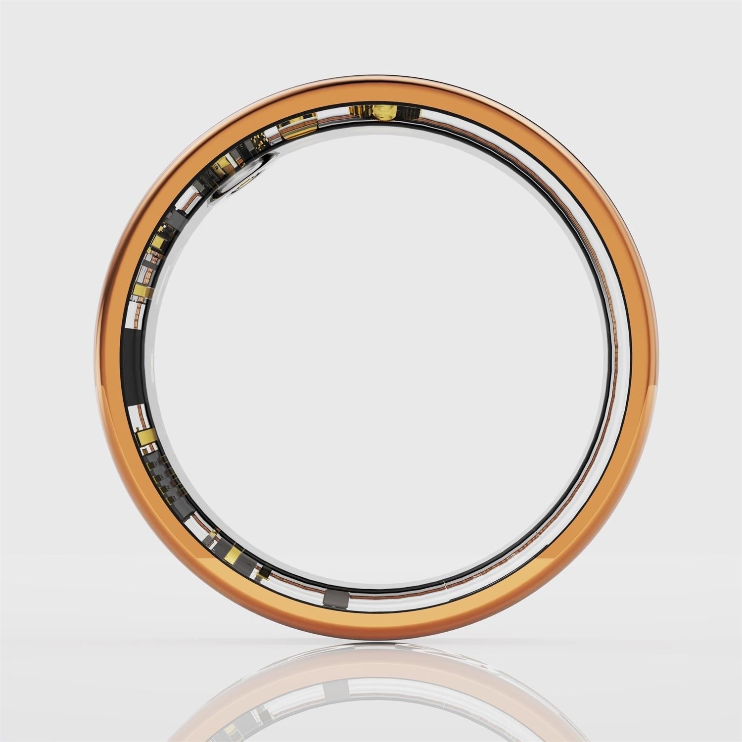 Smart Ring With Heart Rate Blood Oxygen Sleep Monitoring - Rose Gold Size 9 5