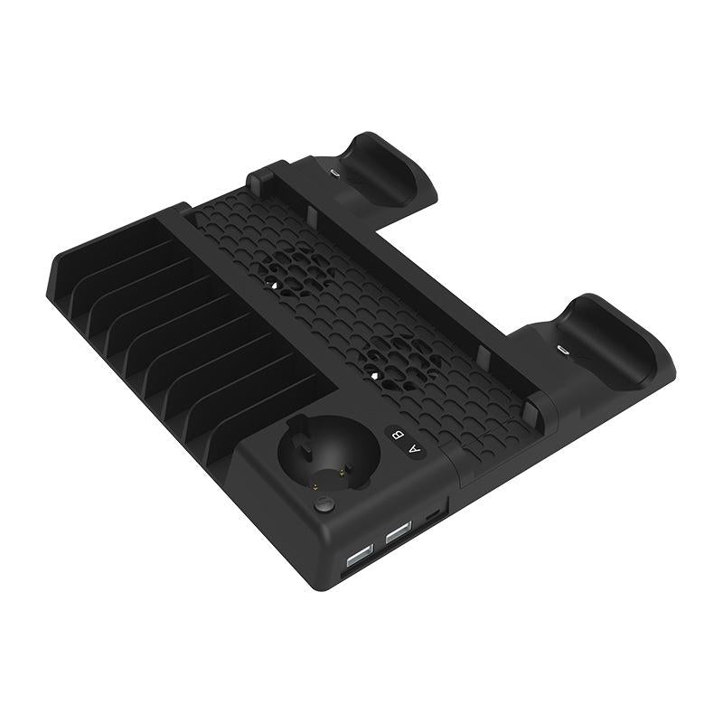 Multi-Function Dual-Seat Cooling Base For Ps4 / Ps4 Pro / Ps4 Slim With Charging And Storage - Black 3