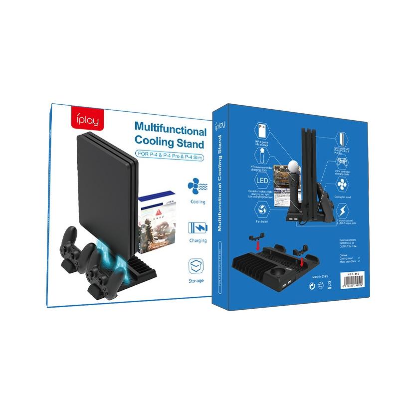 Multi-Function Dual-Seat Cooling Base For Ps4 / Ps4 Pro / Ps4 Slim With Charging And Storage - Black 4