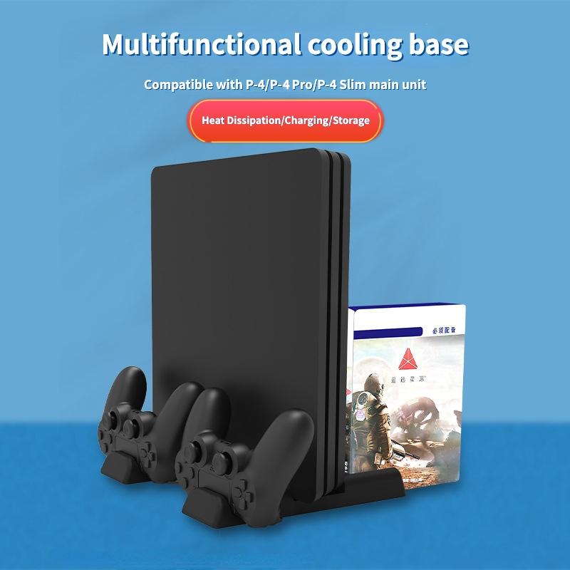 Multi-Function Dual-Seat Cooling Base For Ps4 / Ps4 Pro / Ps4 Slim With Charging And Storage - Black 6