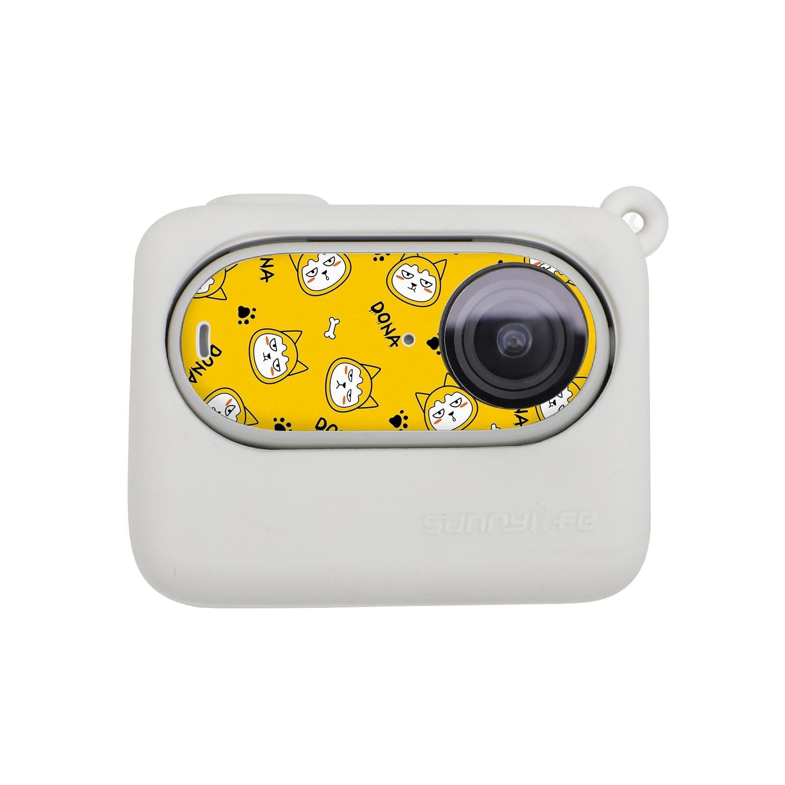 Silicone Case for Insta360 Go 3 with Neck Strap and Skin Wrap - White 3