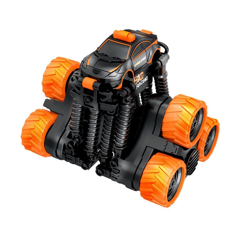 Telescopic Deformation Rc Stunt Car - Off-road Tumbling Climber - Black Orange