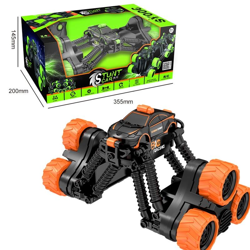 Telescopic Deformation Rc Stunt Car - Off-road Tumbling Climber - Black Orange 7