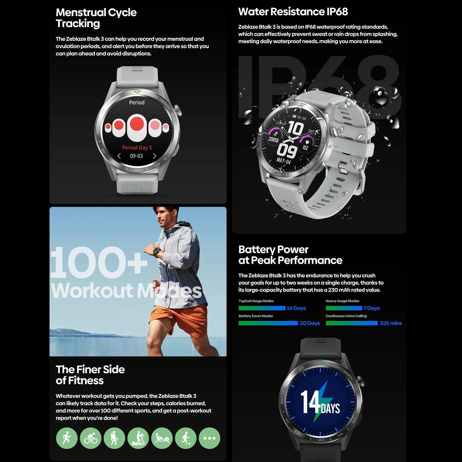 1.39 Inch Screen Voice Calling Smart Watch Support Heart Rate / Blood Pressure / Blood Oxygen - Midnight Black 5