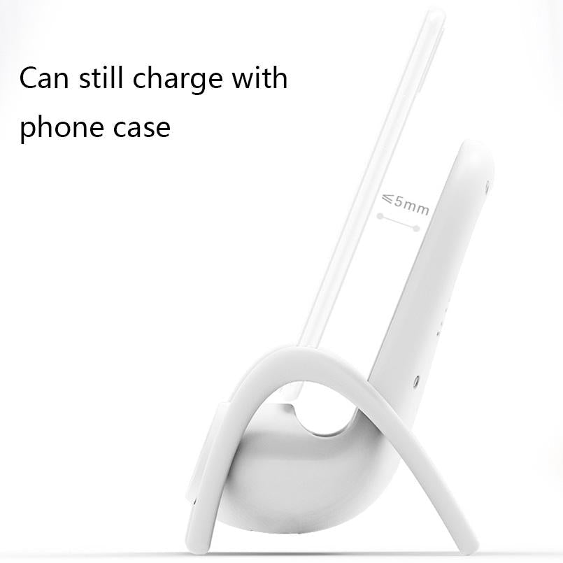 Wireless Charger With Amplifier Chair Shape - White 5
