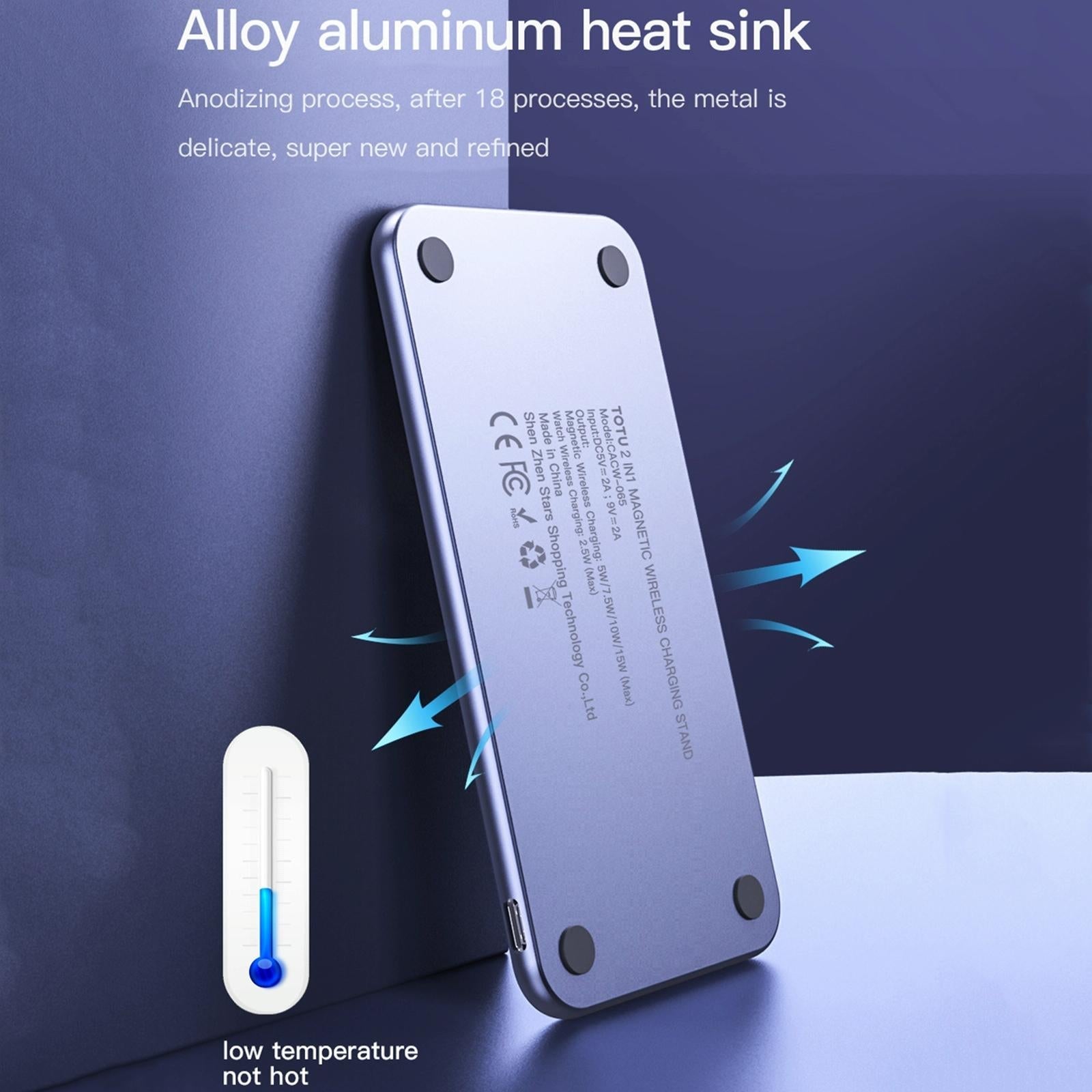 2 In 1 Magnetic Wireless Charger Grey 4