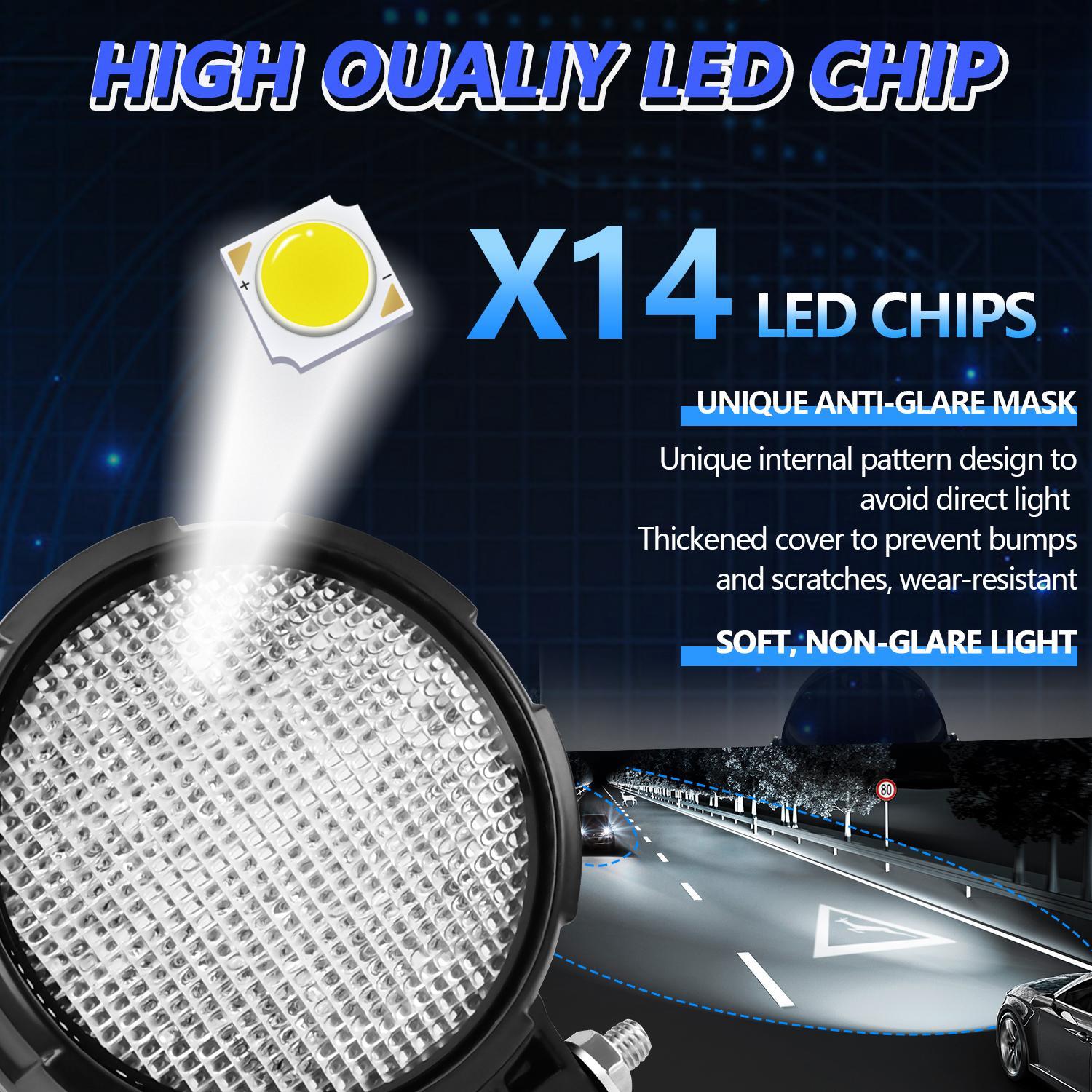 4 Inch Flood - Surface Mixed Luminous Anti - Glare Lens Round Light D0084 7