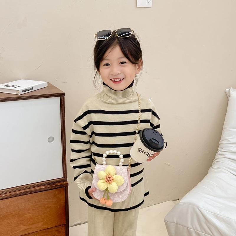 Cartoon Flower Princess Crossbody Bag With Pearl Detail - Pink 7