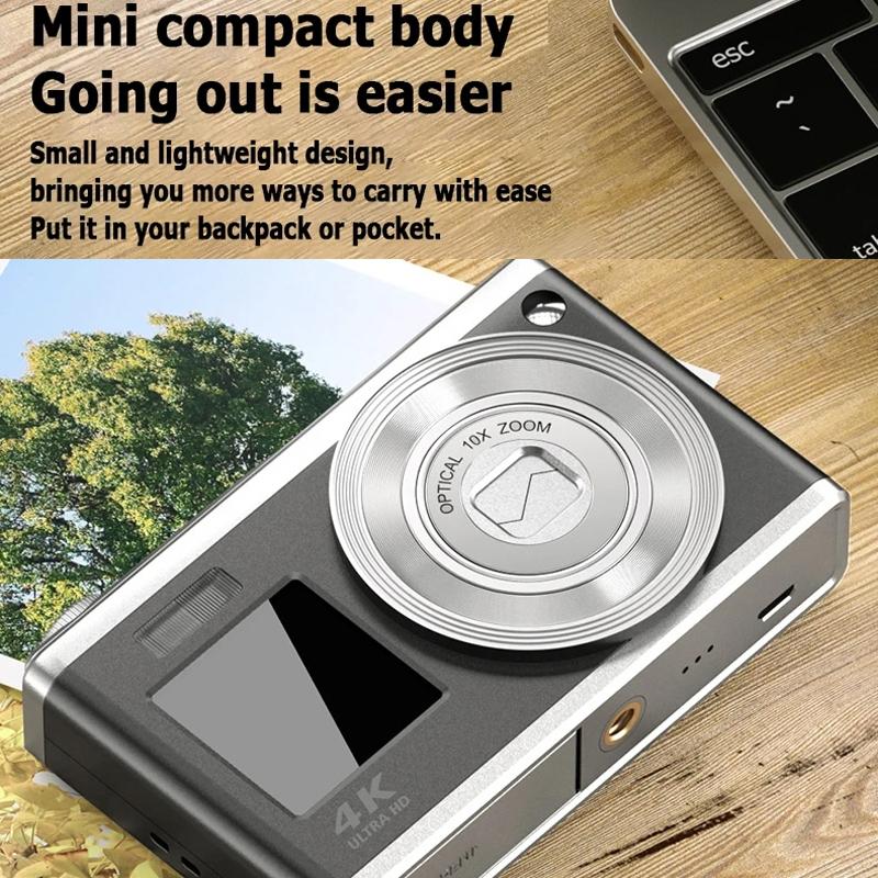 4K Hd Optical Zoom Digital Camera 60Mp Dual Screen Selfie Camera No Memory - Black 4