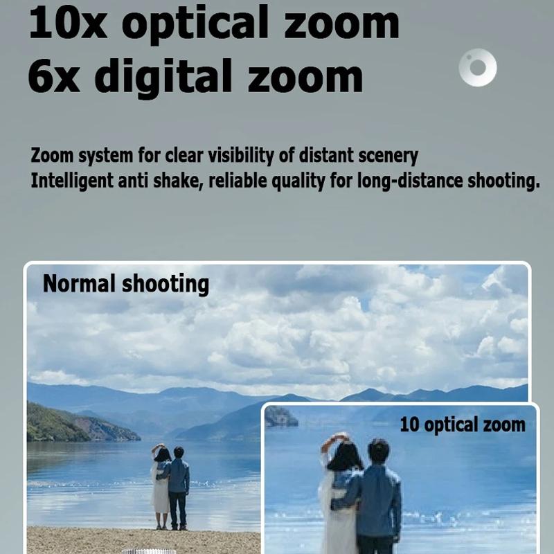 4K Hd Optical Zoom Digital Camera 60Mp Dual Screen Selfie Camera No Memory - Black 5