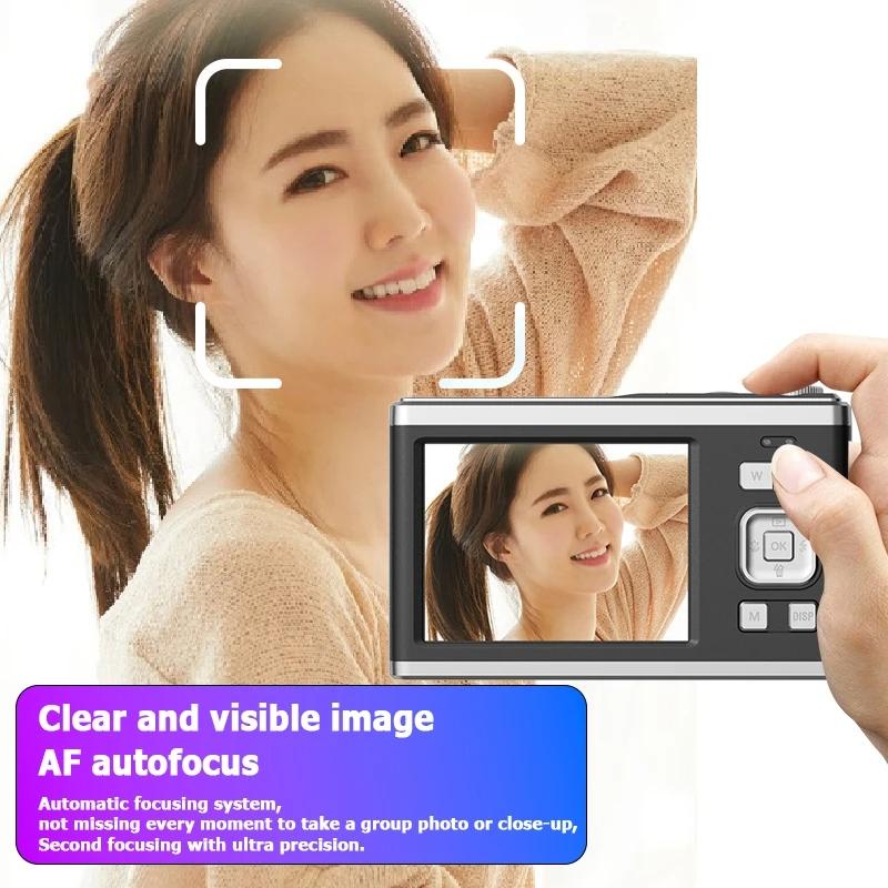 4K Hd Optical Zoom Digital Camera 60Mp Dual Screen Selfie Camera No Memory - Black 8