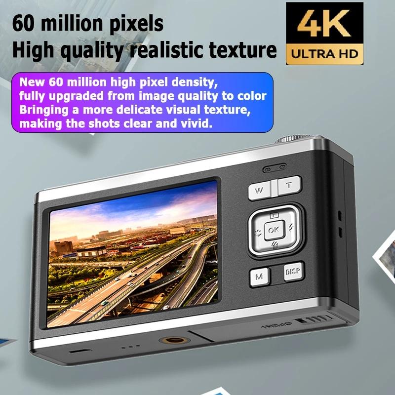 4K Hd Optical Zoom Digital Camera 60Mp Dual Screen Selfie Camera No Memory - Black 10