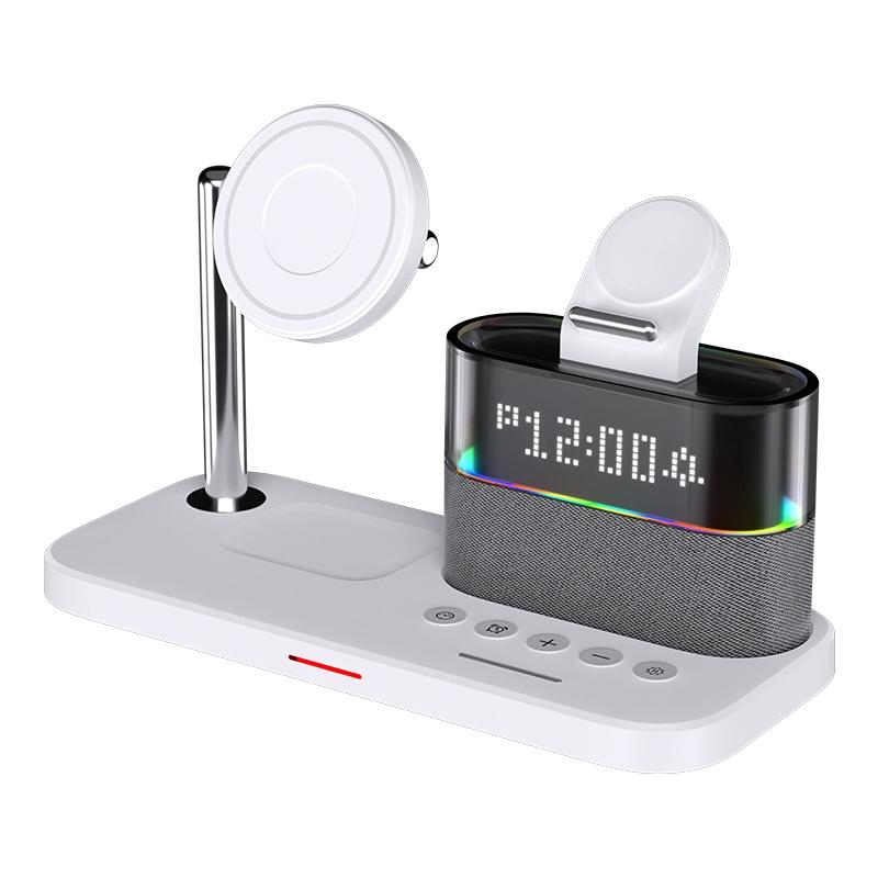 15W Wireless Charger Clock Lamp Multifunctional - Black 9