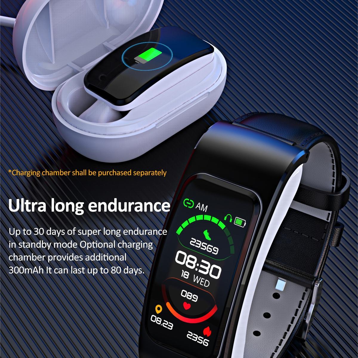 1.08 Inch Waterproof Smart Watch With Bluetooth Call - Black 11