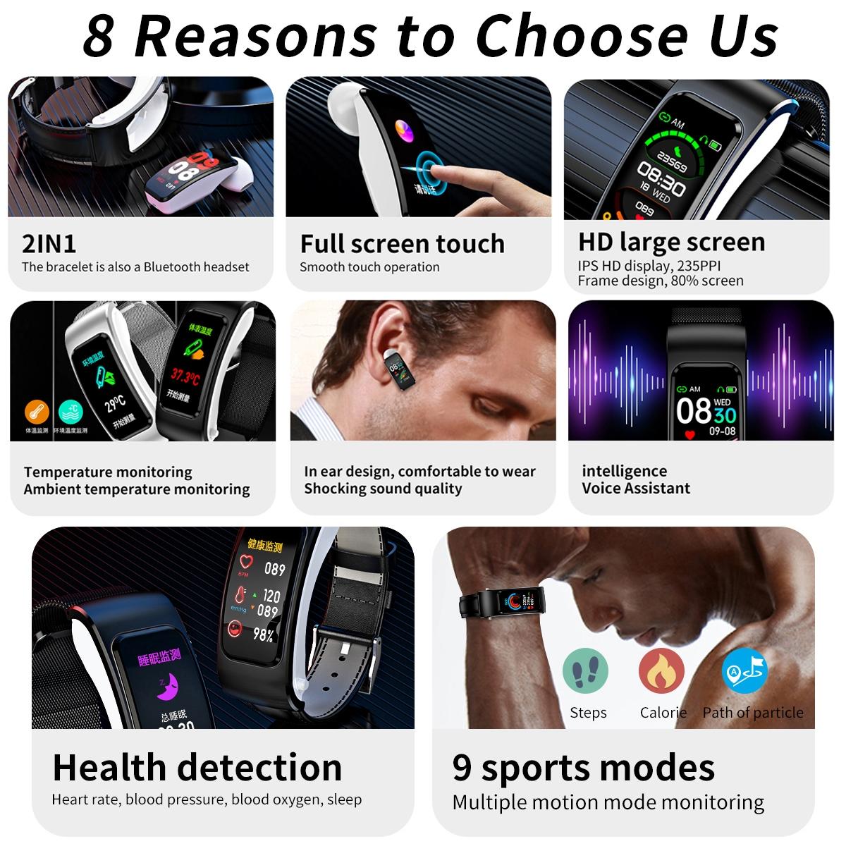 1.08 Inch Waterproof Smart Watch With Bluetooth Call - Black 12