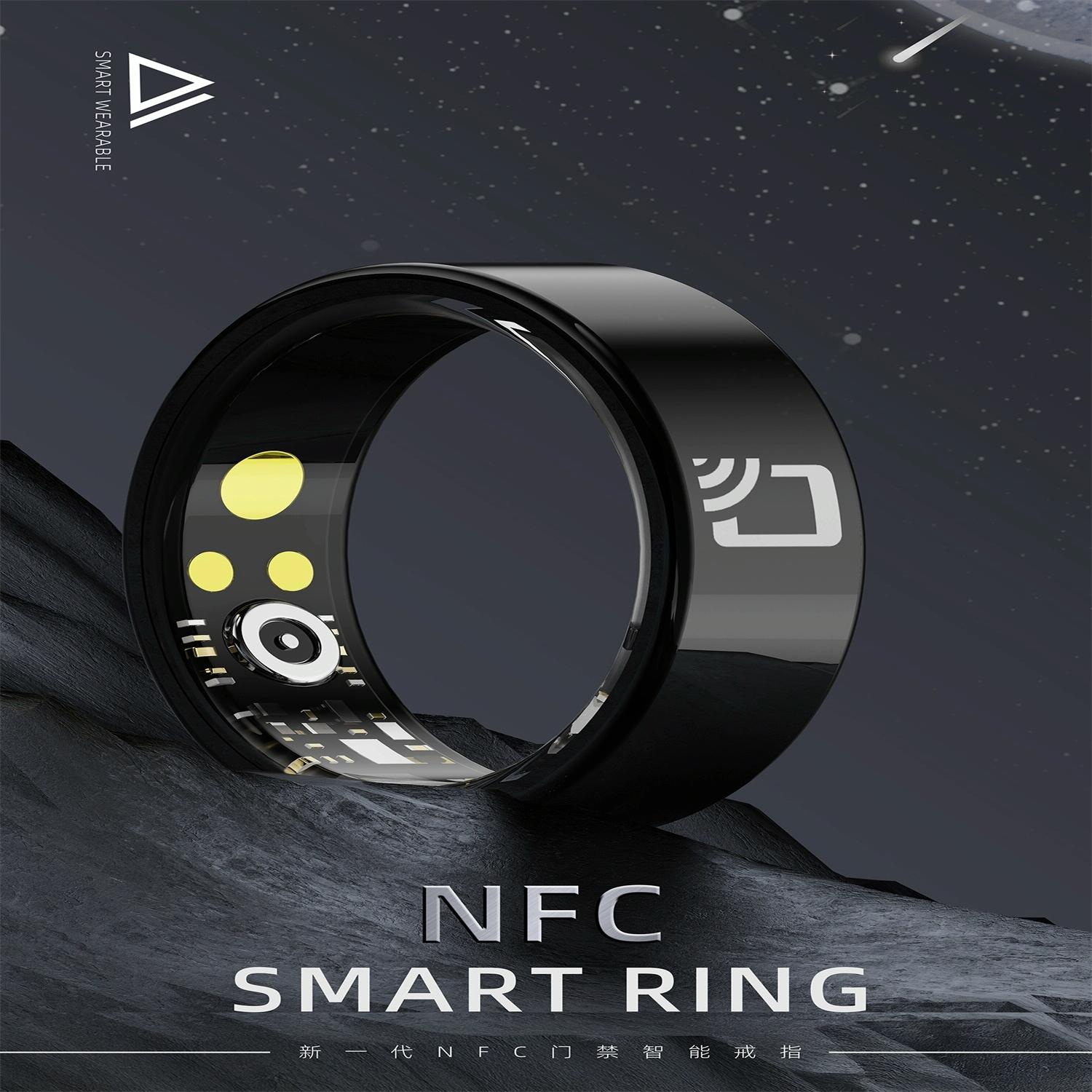 Smart Ring With Heart Rate Blood Oxygen Sleep Monitoring And Multiple Sports Modes - Black Size 13 3