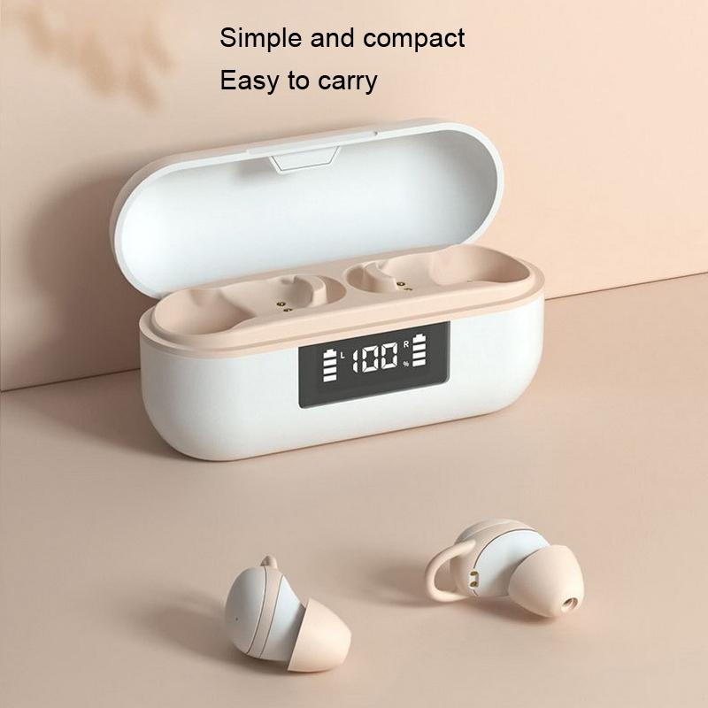 Wireless Noise-cancelling Earbuds with Digital Display and Charging Case - White 6