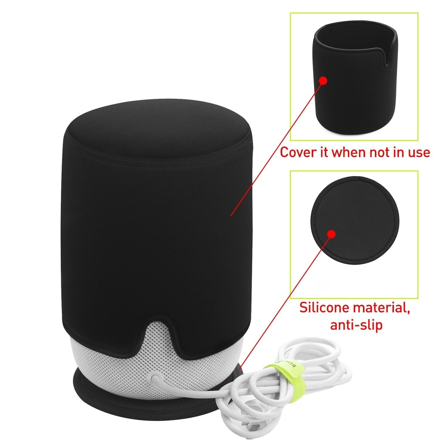 Black Dustproof Case for Homepod / Mini 2 Speaker with Anti-slip Pad 6