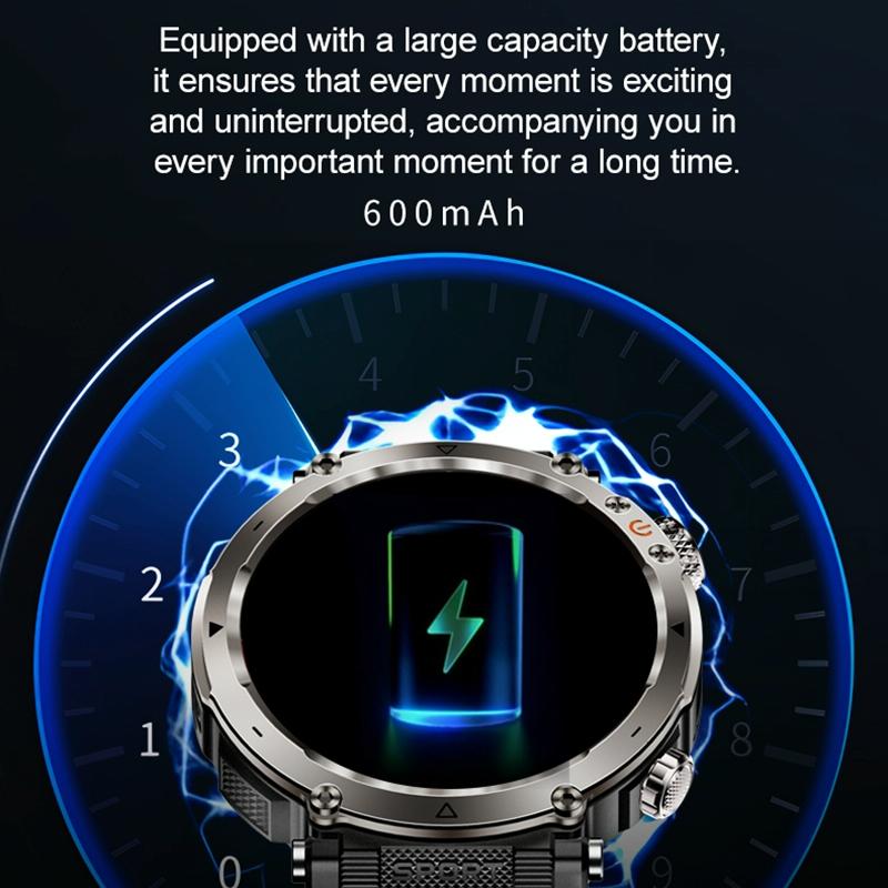 Waterproof Smart Watch With Flashlight Banknote Detector And Compass - Camo - Blue 11
