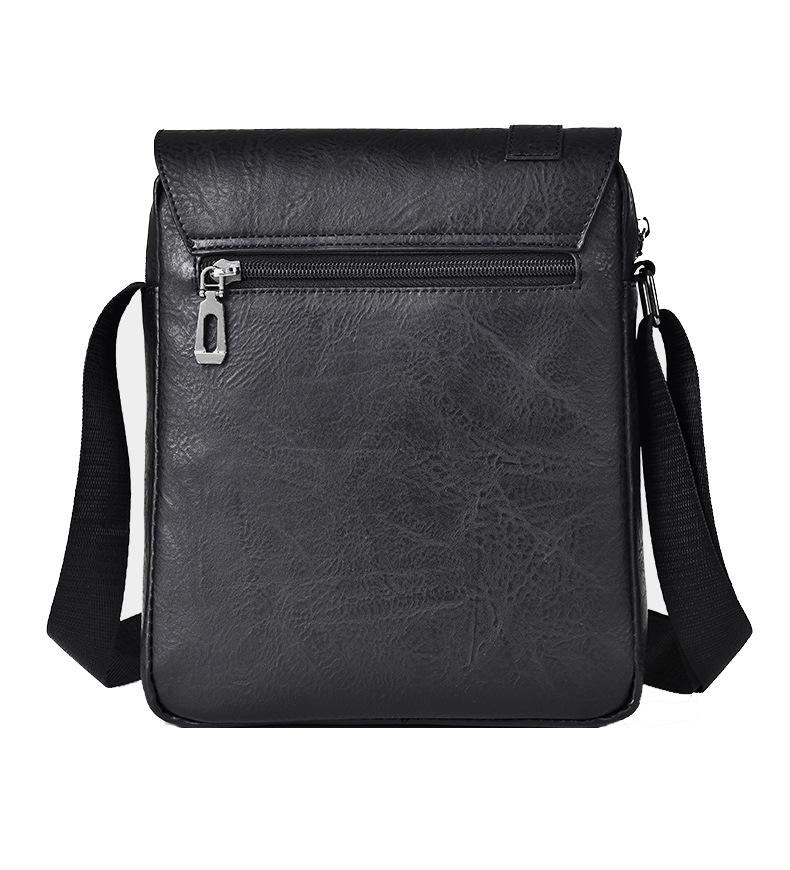 Retro Crossbody Messenger Bag Large Capacity - Black 4