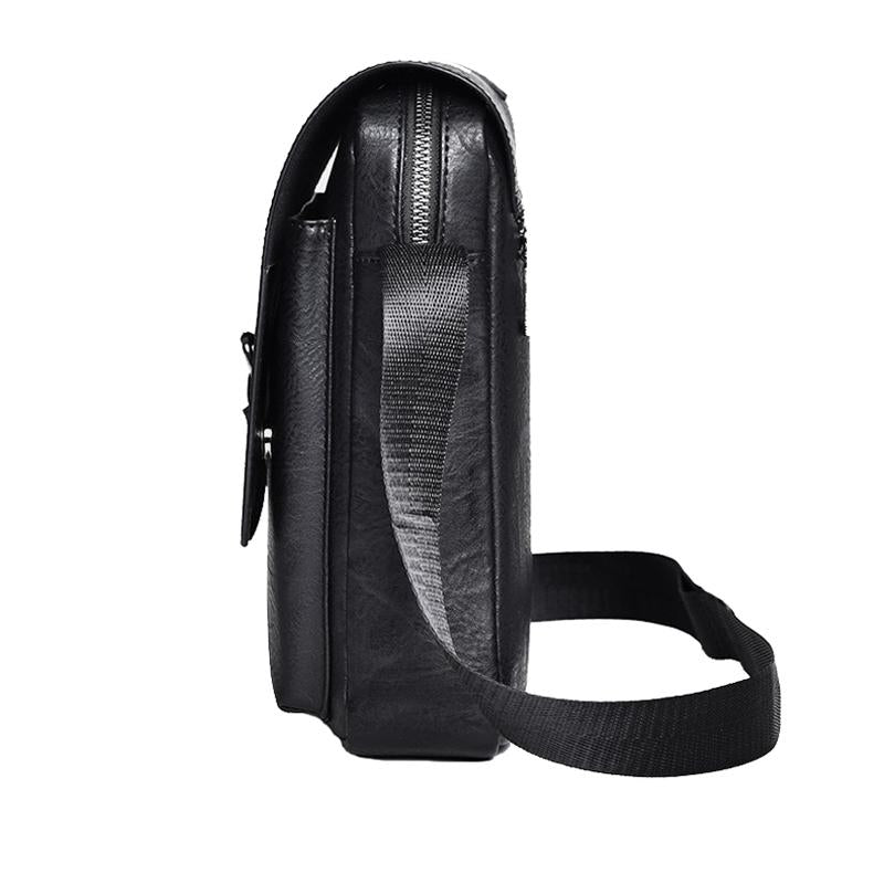 Retro Crossbody Messenger Bag Large Capacity - Black 5