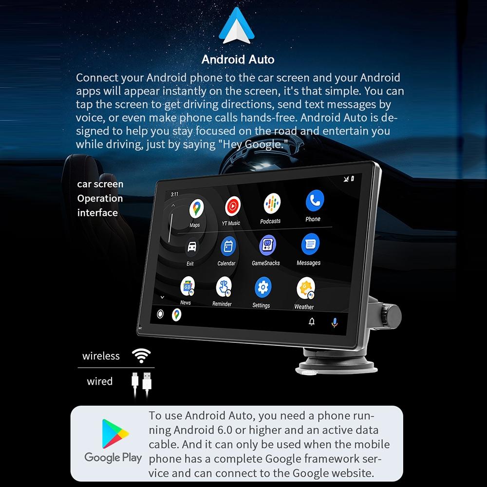 9 Inch Car Mp5 Player With Carplay / Android Auto - Black 6