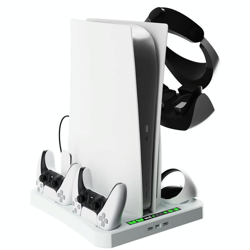 Multifunctional Cooling Base for Ps5 with Vr2 Handle Charging and Disc Storage Stand - White 4