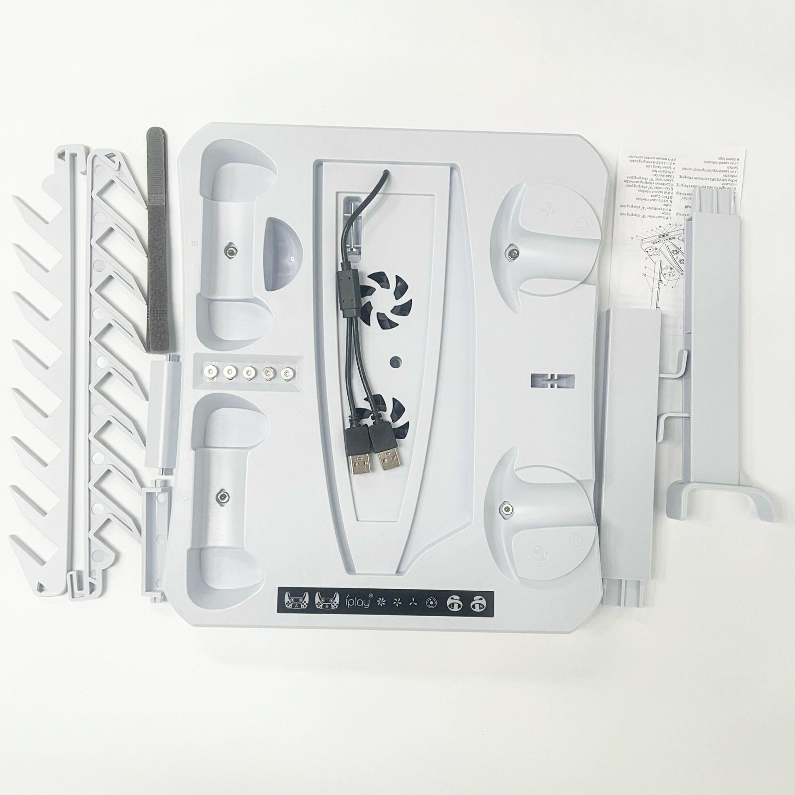 Multifunctional Cooling Base for Ps5 with Vr2 Handle Charging and Disc Storage Stand - White 7