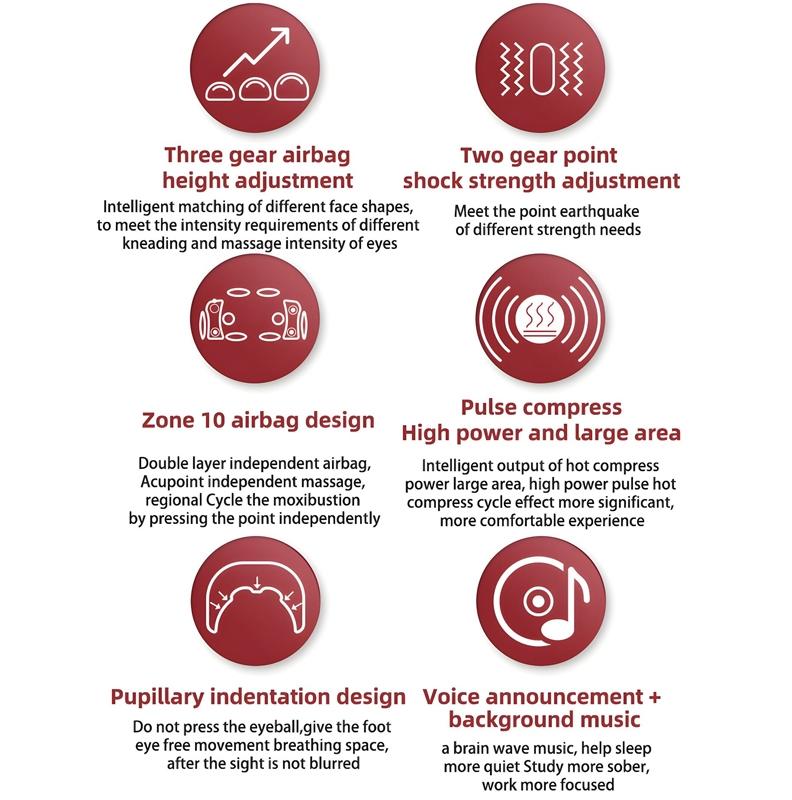 Adjustable Eye Massager With Hot Compress Black - Black 5