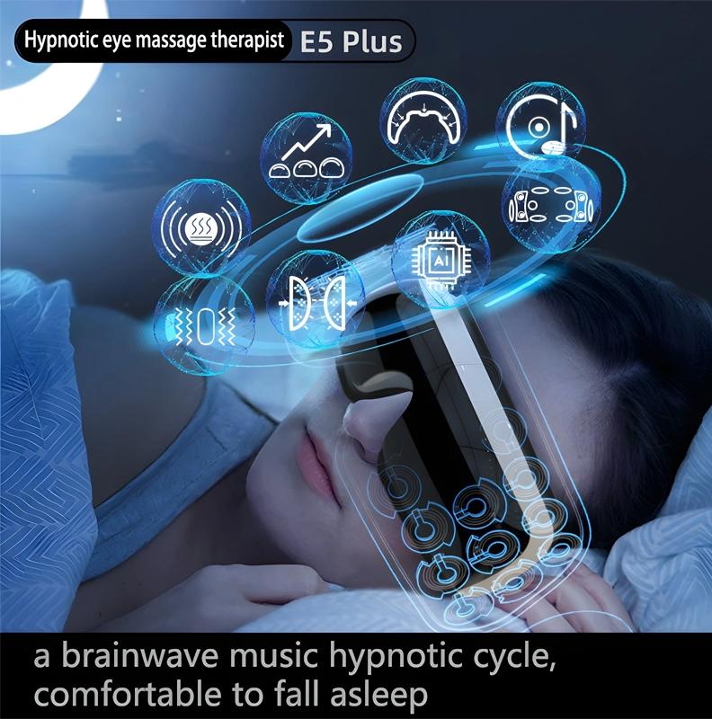 Adjustable Eye Massager With Hot Compress Black - Black 9