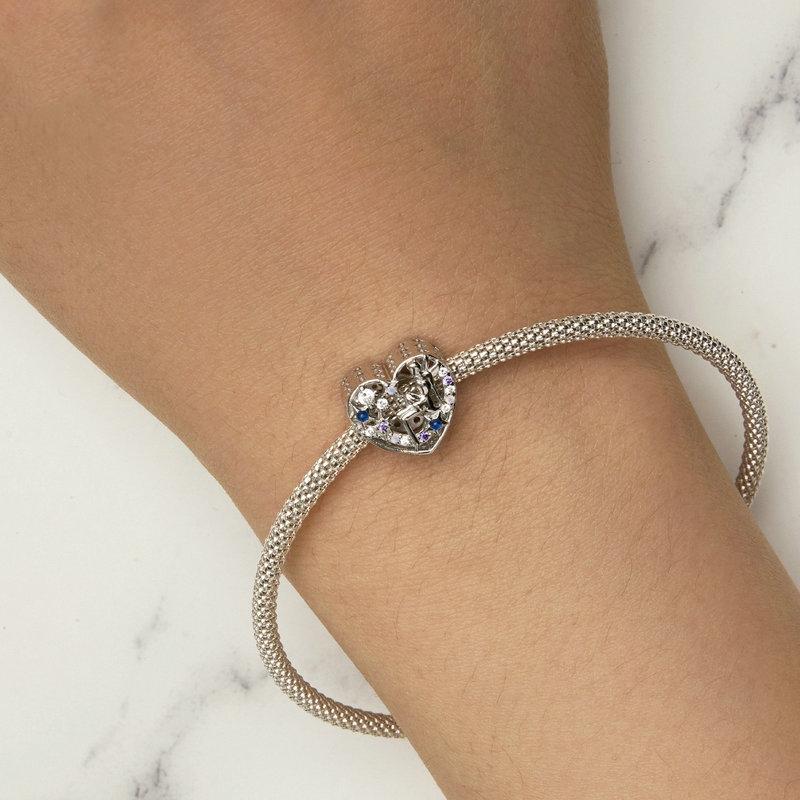 925 Sterling Silver Diy Elf Heart Bead Bracelet & Necklace Set 8