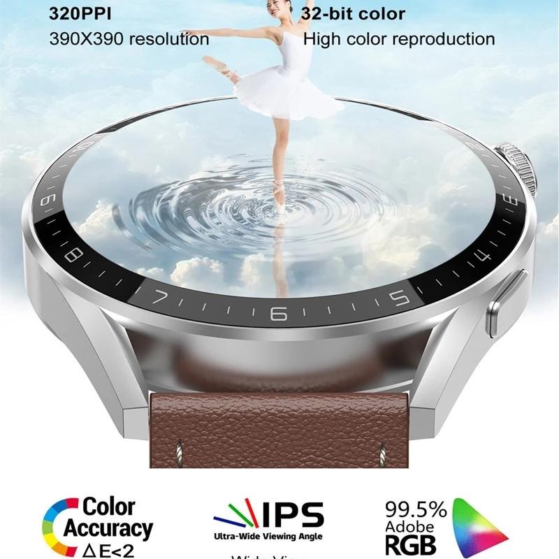 Smart Leather Watch With Colour Screen - Black 3