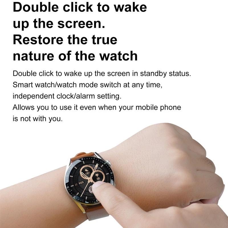 Smart Leather Watch With Colour Screen - Black 4