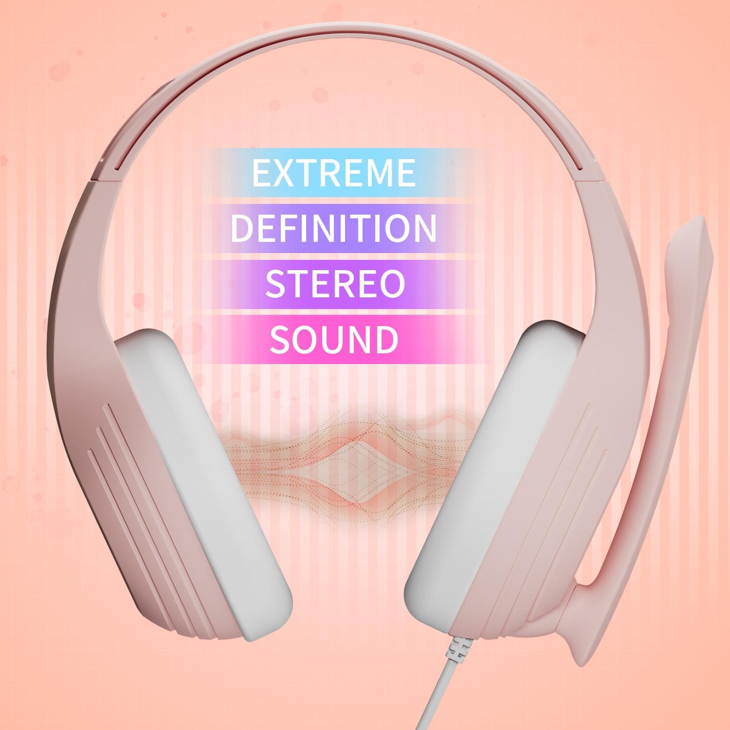Adjustable Gaming Headset With Mic 3.5Mm Port - Rose Gold 9