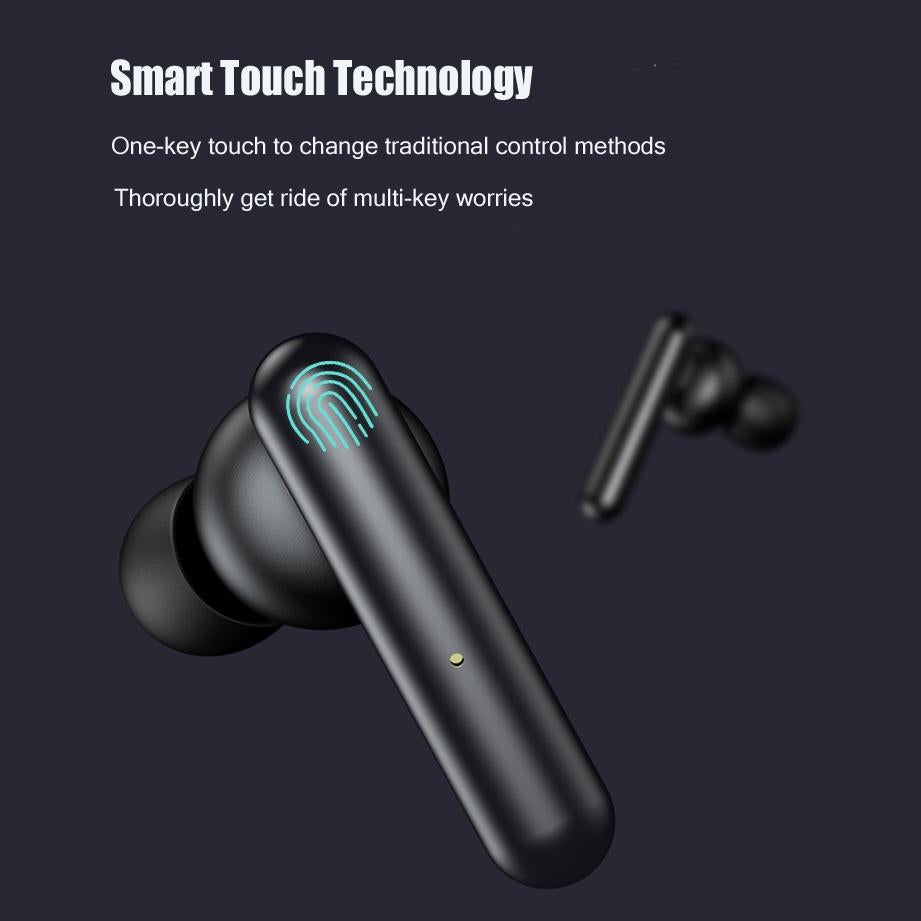 Mini Touch Control Tws Wireless Earphones with Mic & Charger Box - Black 12
