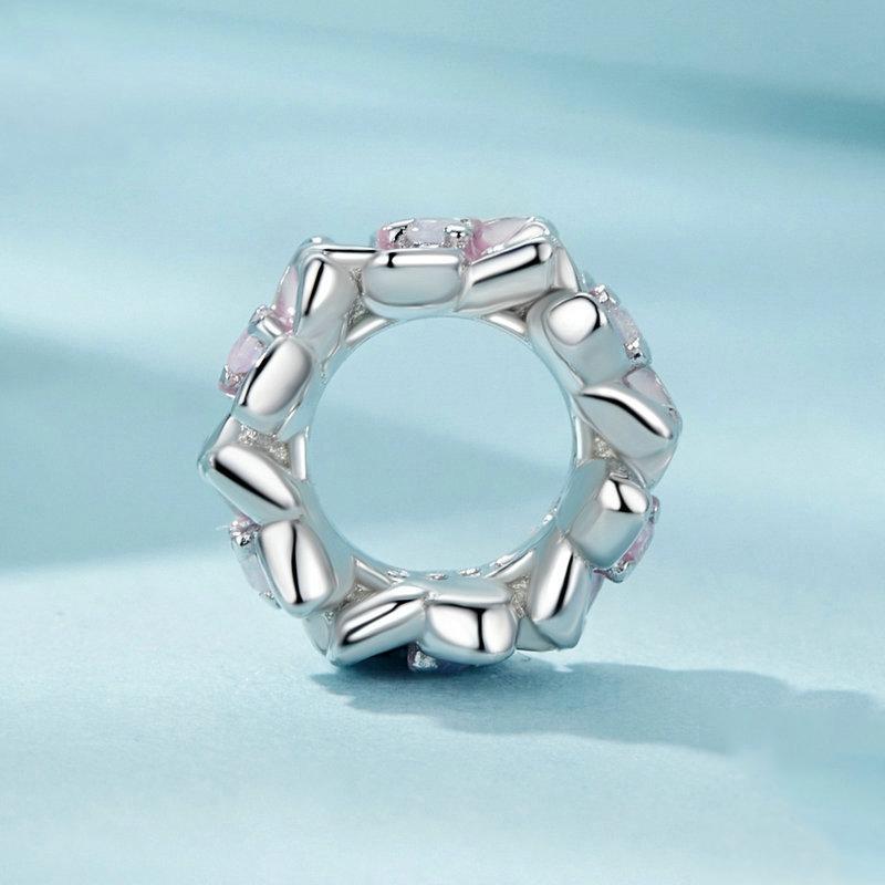 925 Sterling Silver Gradient Cherry Blossom Spacer Beads 3