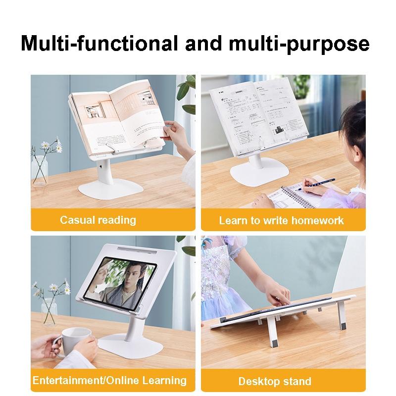 Portable Foldable Laptop Stand - Heightening Bracket Multifunctional White 7