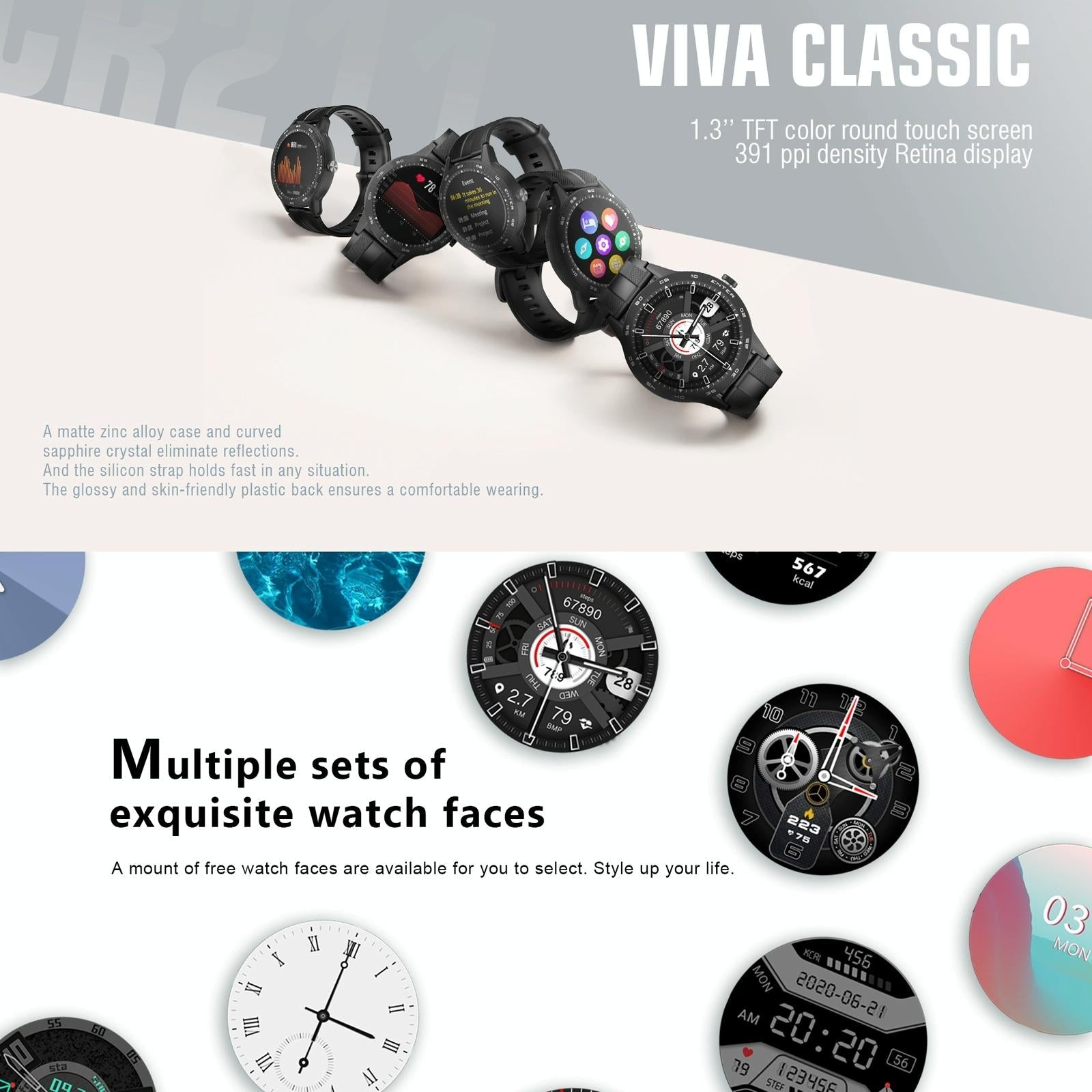 1.3 Inch Tft Smart Watch Sleep Heart Oxygen Monitoring 5Atm Waterproof Black 5