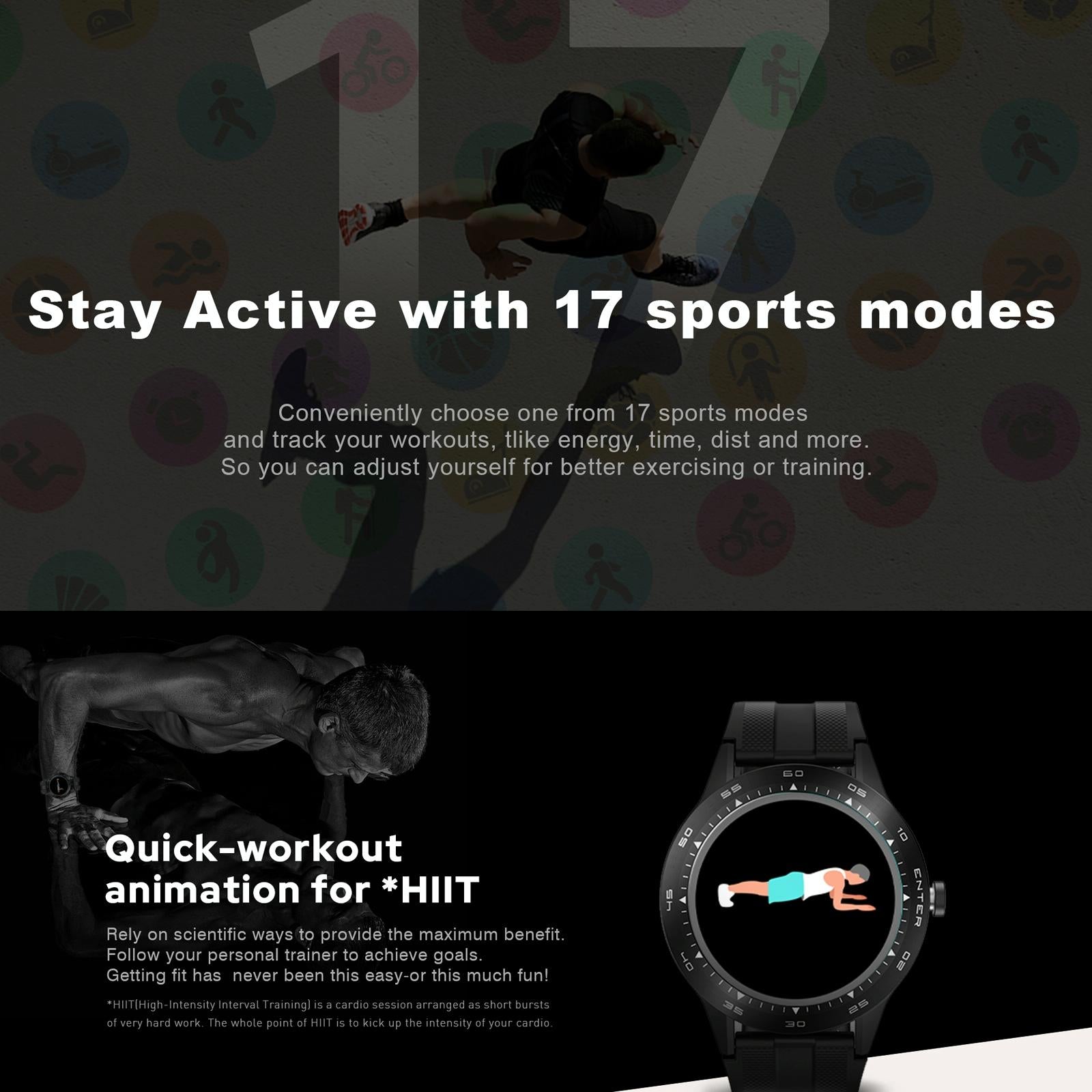 1.3 Inch Tft Smart Watch Sleep Heart Oxygen Monitoring 5Atm Waterproof Black 6