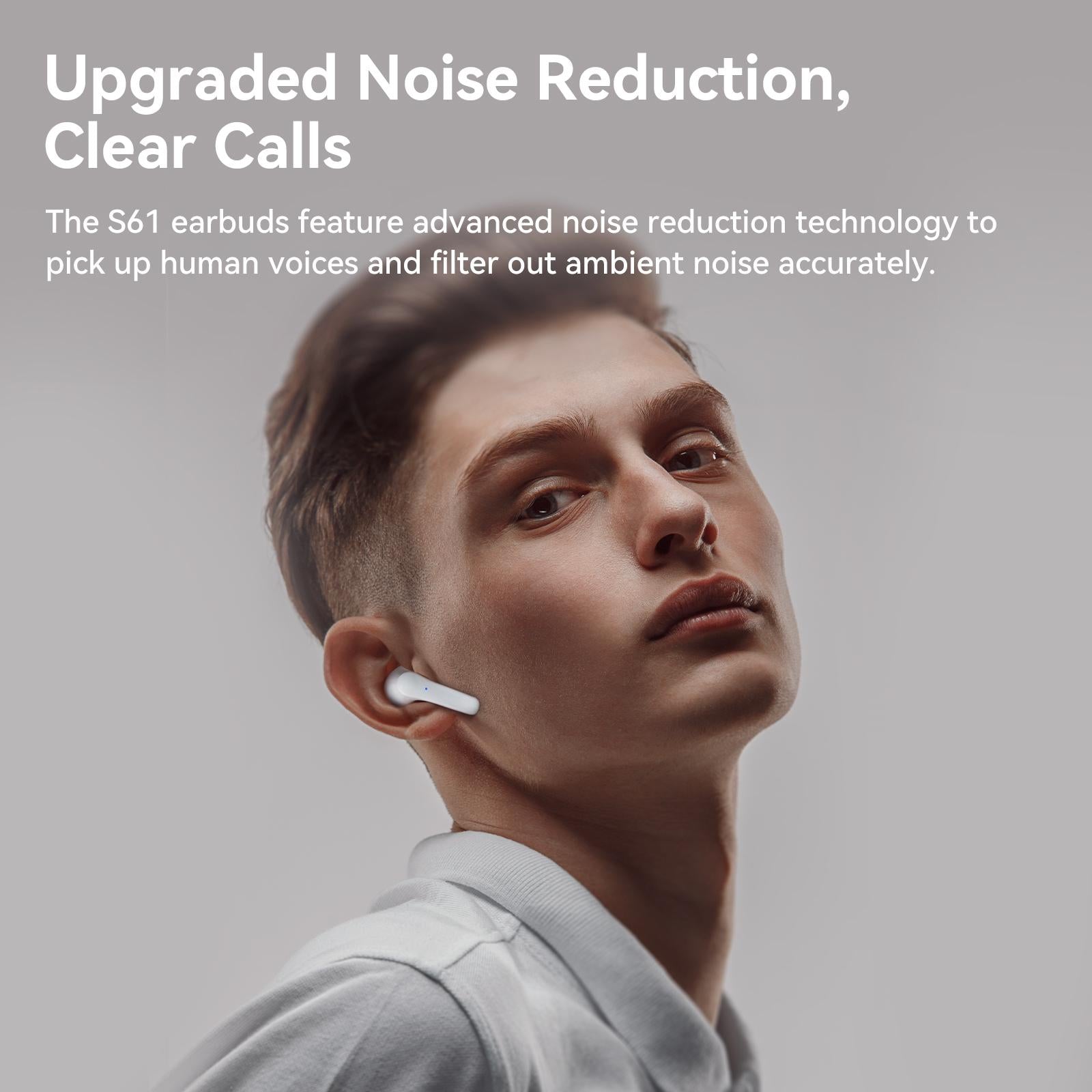 True Wireless Stereo Bluetooth Earphones - S61 - White 3