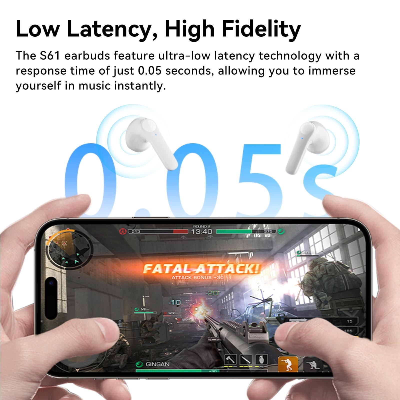 True Wireless Stereo Bluetooth Earphones - S61 - White 12