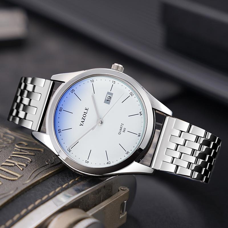 Waterproof Men Watch - Stainless Steel Band Quartz Movement - Black Dial 4