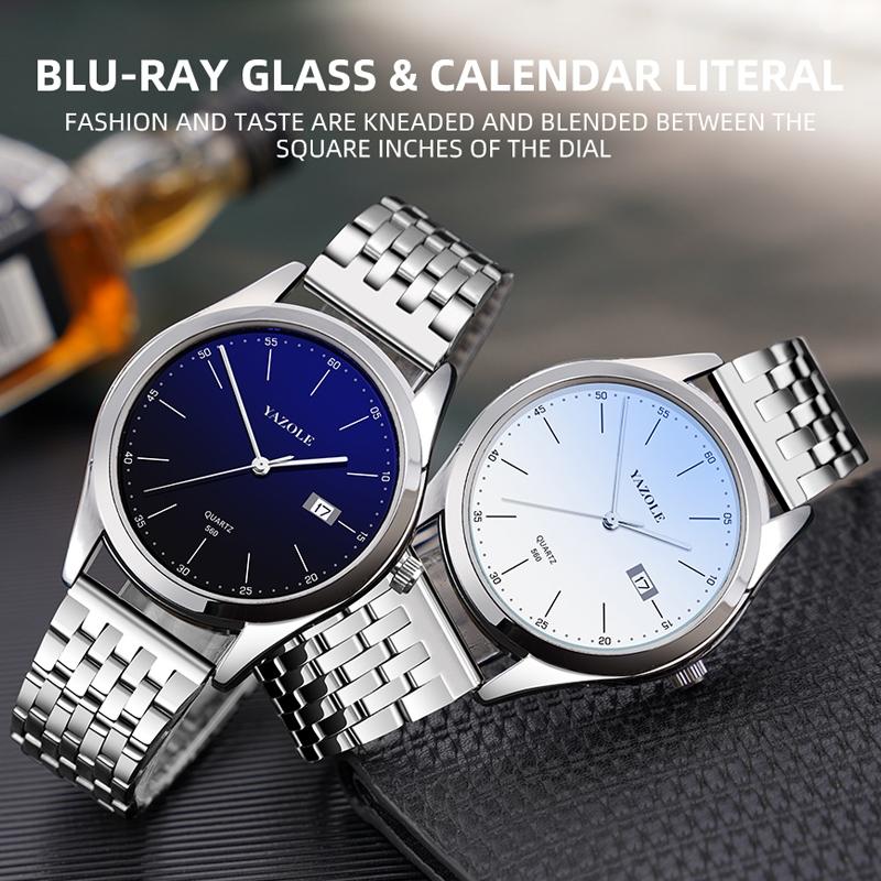 Waterproof Men Watch - Stainless Steel Band Quartz Movement - Black Dial 5