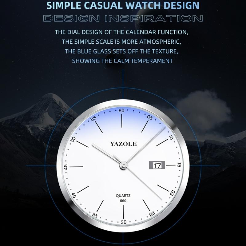 Waterproof Men Watch - Stainless Steel Band Quartz Movement - Black Dial 6