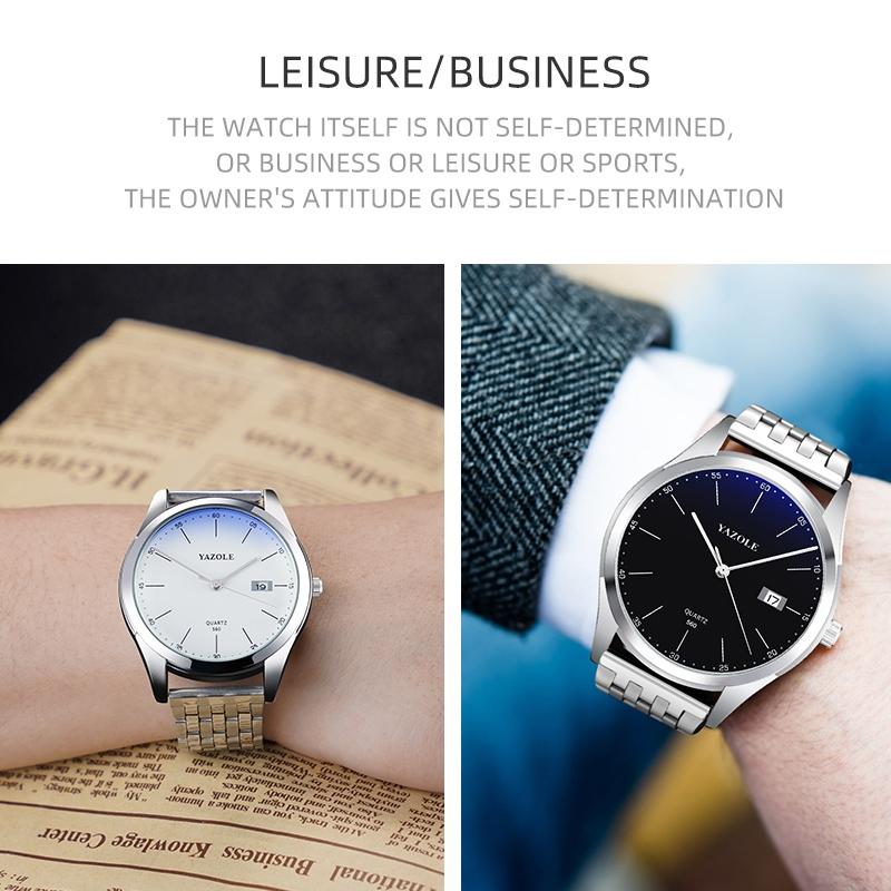 Waterproof Men Watch - Stainless Steel Band Quartz Movement - Black Dial 8