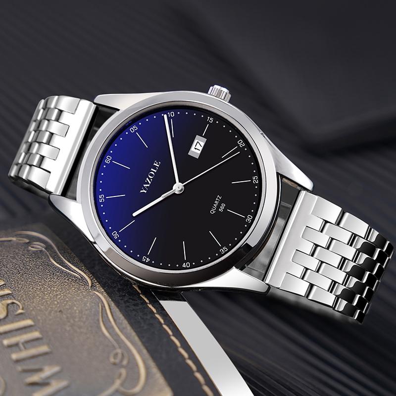 Waterproof Men Watch - Stainless Steel Band Quartz Movement - Black Dial 11