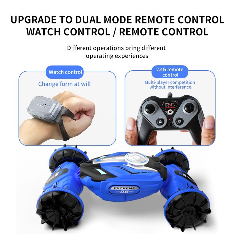 Double-sided 2.4g Rc Amphibious Car - 4wd - Green 4
